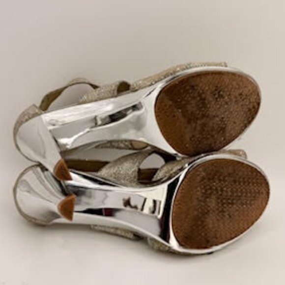 Michael Kors Berkley Silver Metallic Leather Zip Heels Women’s 11M Glam Party - Picture 9 of 11